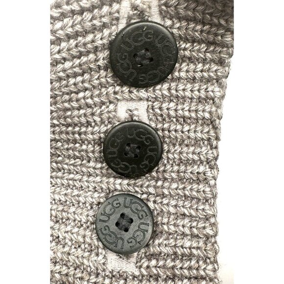 UGG Australia Womens Boots Cardy Wool Cable Knit Tall Foldable Button Gray Sz 7 - Picture 11 of 15